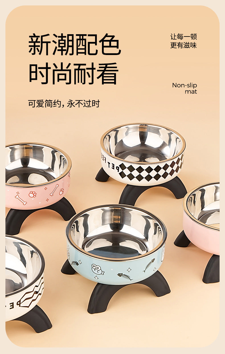Gamelle surélevée pour chat & chien – Acier inoxydable