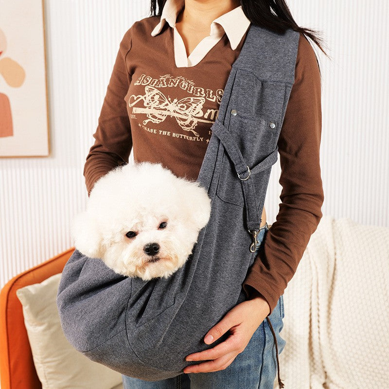 Sac bandoulière grande capacité pour chat & chien – Polyester