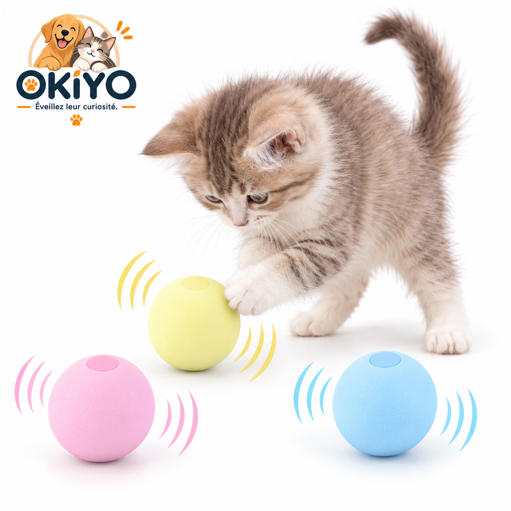 Balle interactive pour chat – Sons et cataire