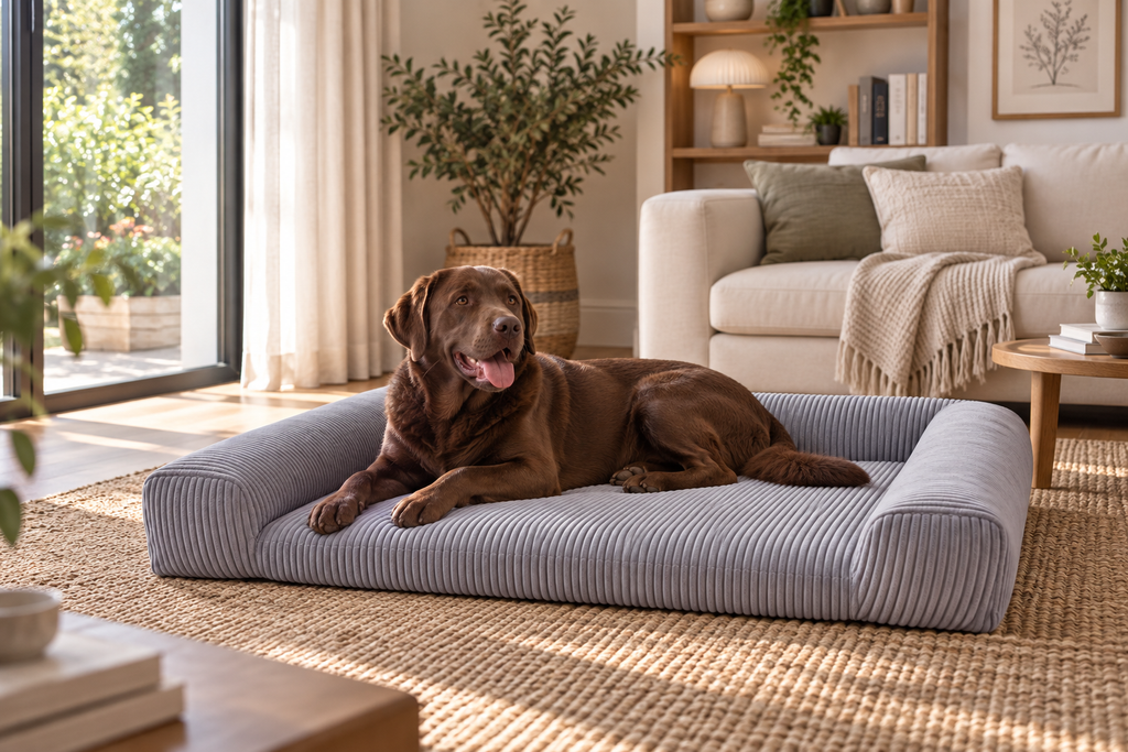 Matelas pour chien XL avec housse amovible – Gris nuage