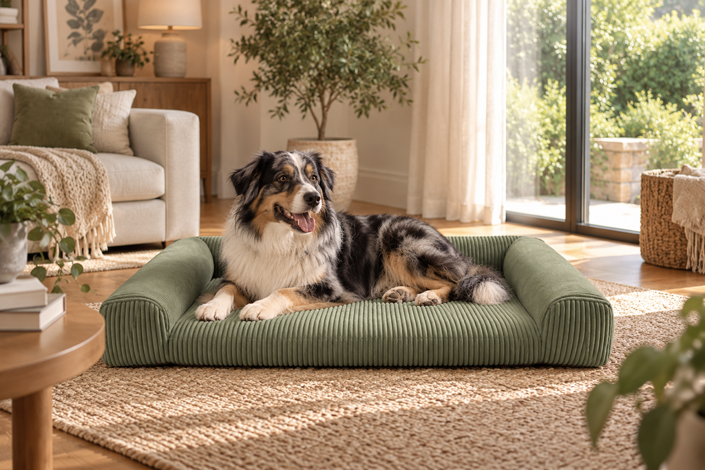 Matelas pour chien XL avec housse amovible – Vert olive
