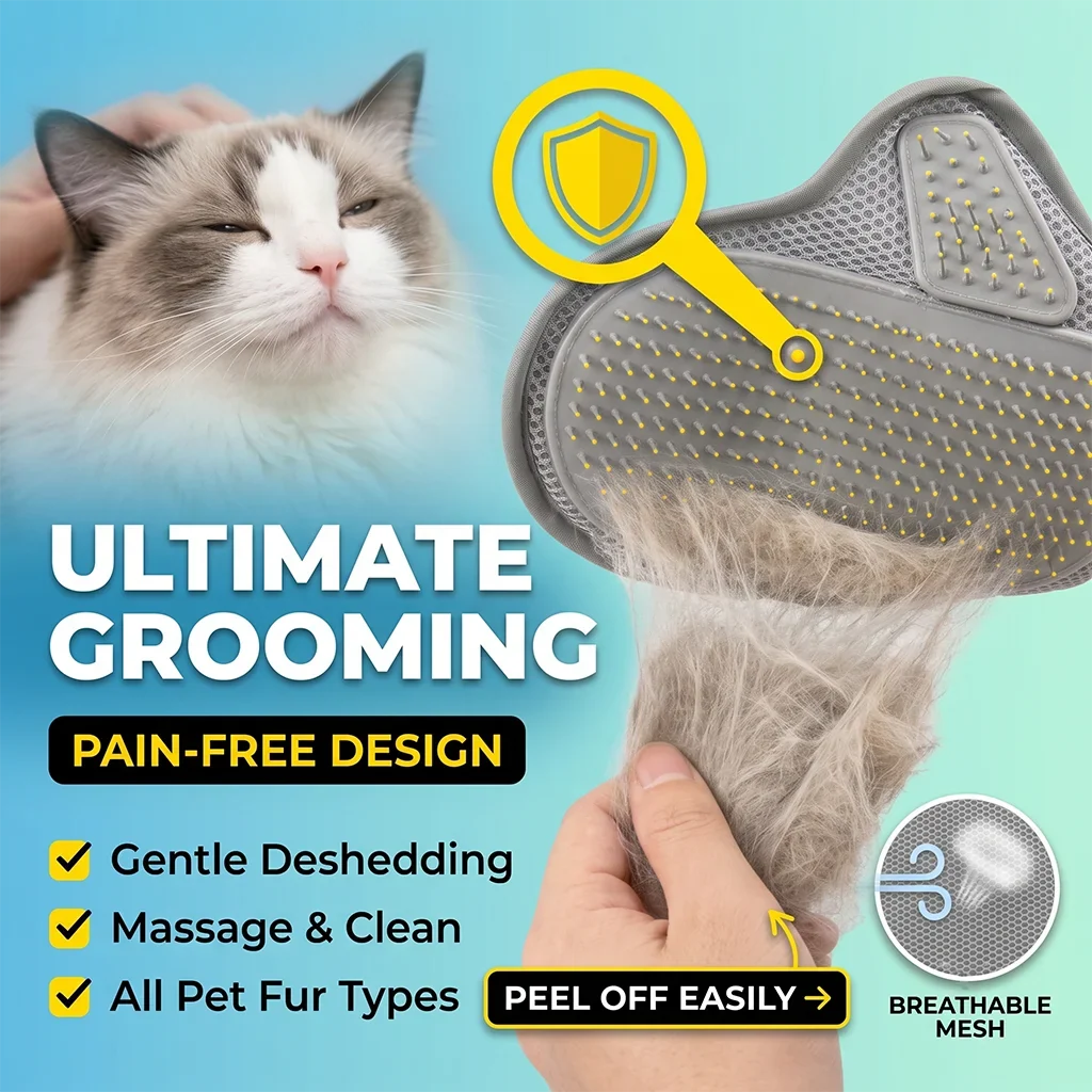Gants de toilettage 2-en-1 – Chien & chat