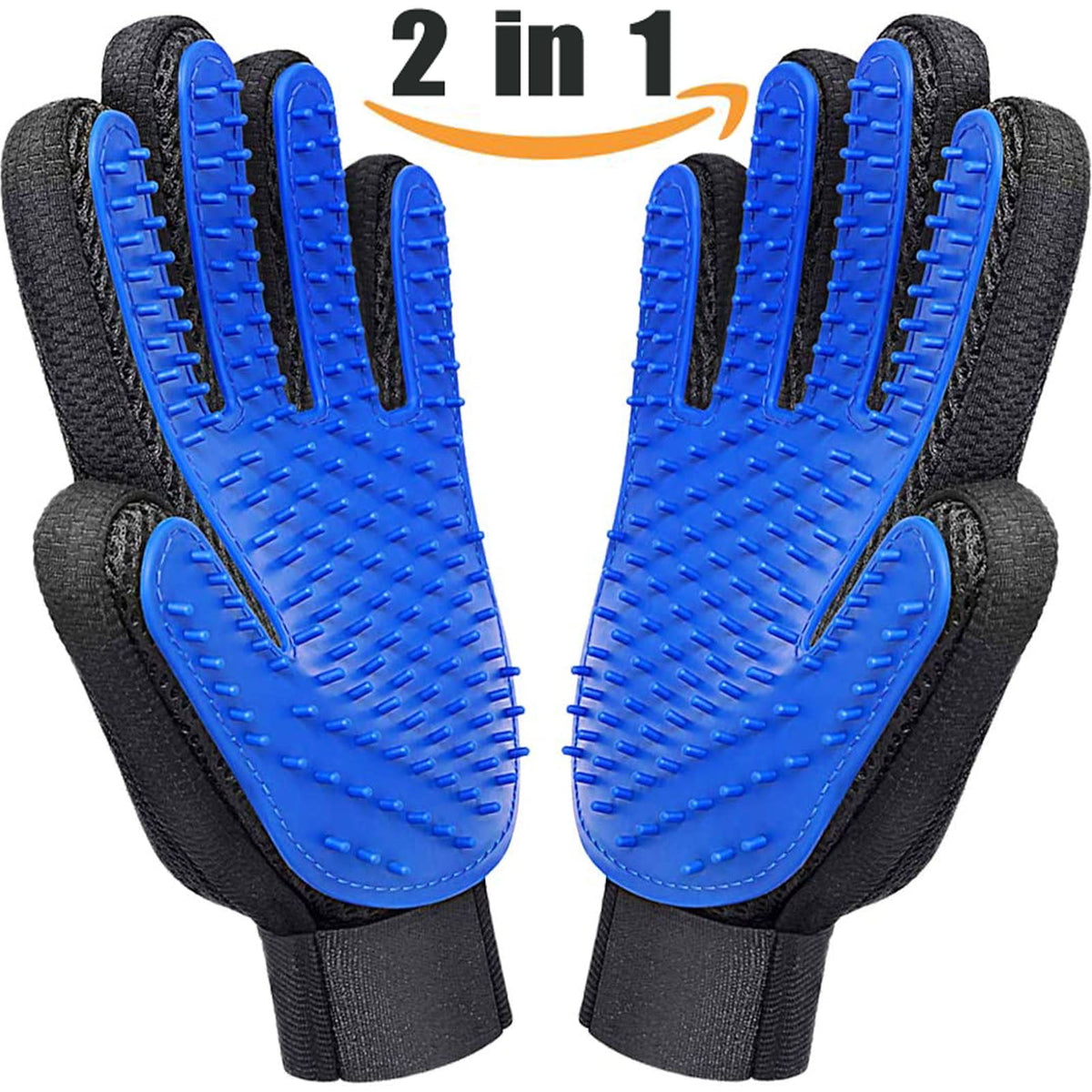 Gants de toilettage 2-en-1 pour chien et chat