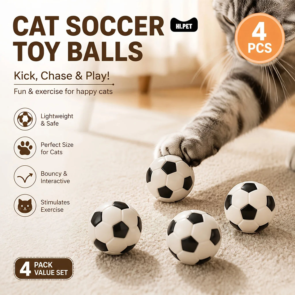 Lot de 4 balles interactives pour chat