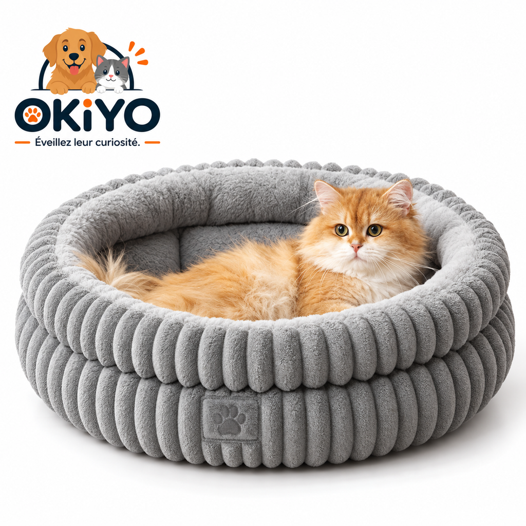 Panier rond moelleux pour chien & chat – Fourrure douce