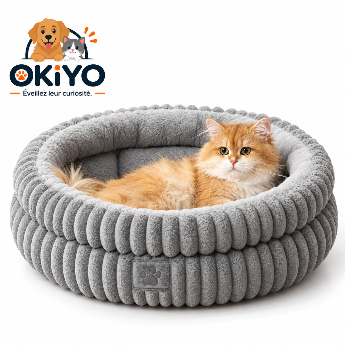 Panier rond moelleux pour chien & chat – Fourrure douce